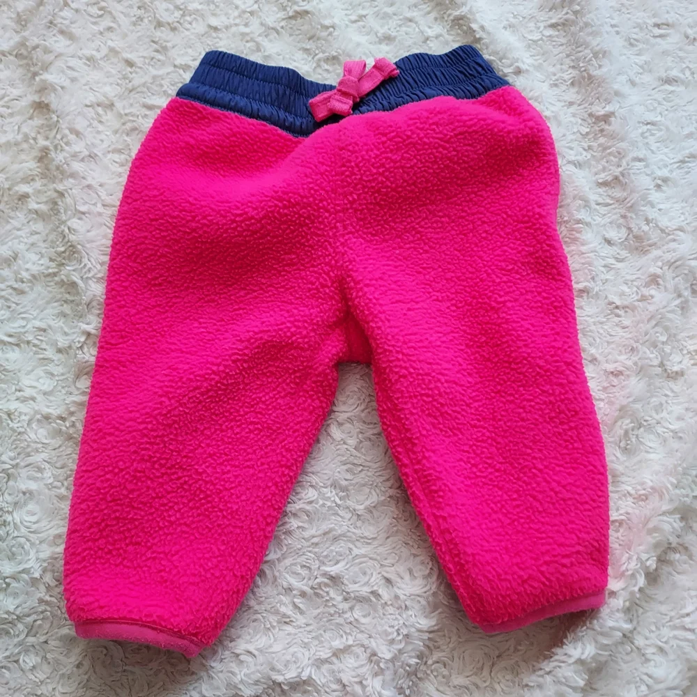 GAP Kids 3-6mo Bright Pink Cozy Fleece Joggers Fall Winter